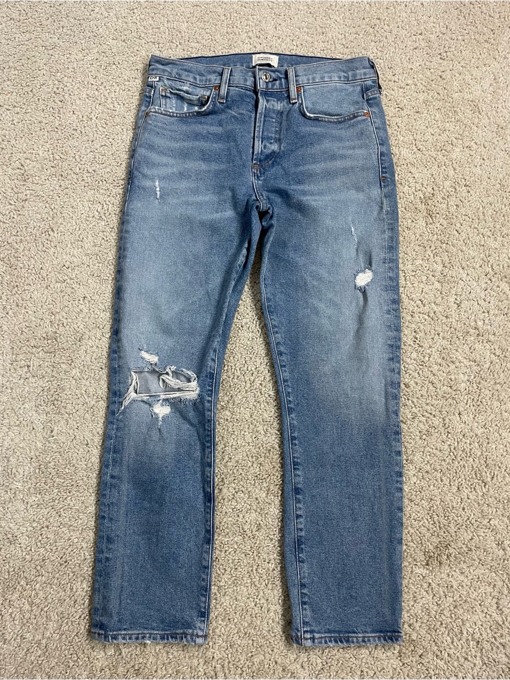 Women's CITIZENS OF HUMANITY Distressed EMERSON Straight Leg DENIM JEANS 26